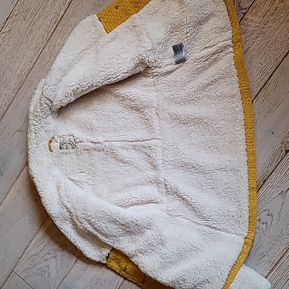 Anthropologie Tulle Goldenrod textured coat with big sherpa collar size S - Picture 4 of 7